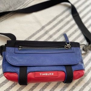 Timbuk2 Femme luxe red and blue leather Fanny pack/sling bag